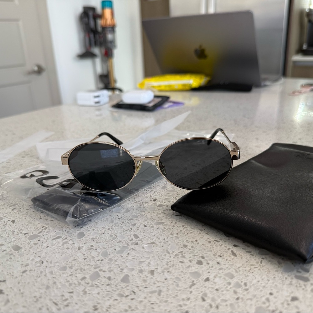 NEW Gold Sunglasses with Black Lenses